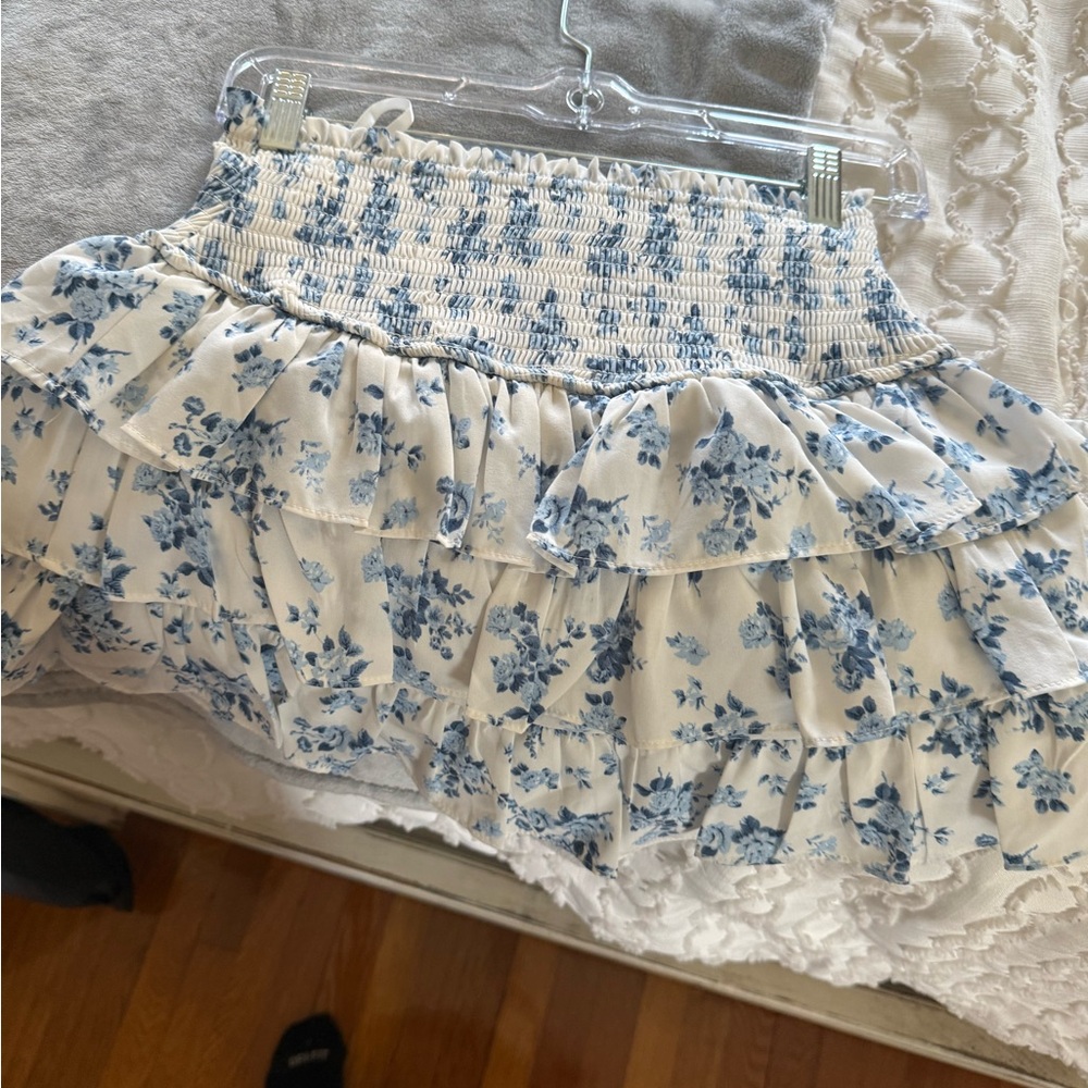Floral Blue and White Women's Skirt